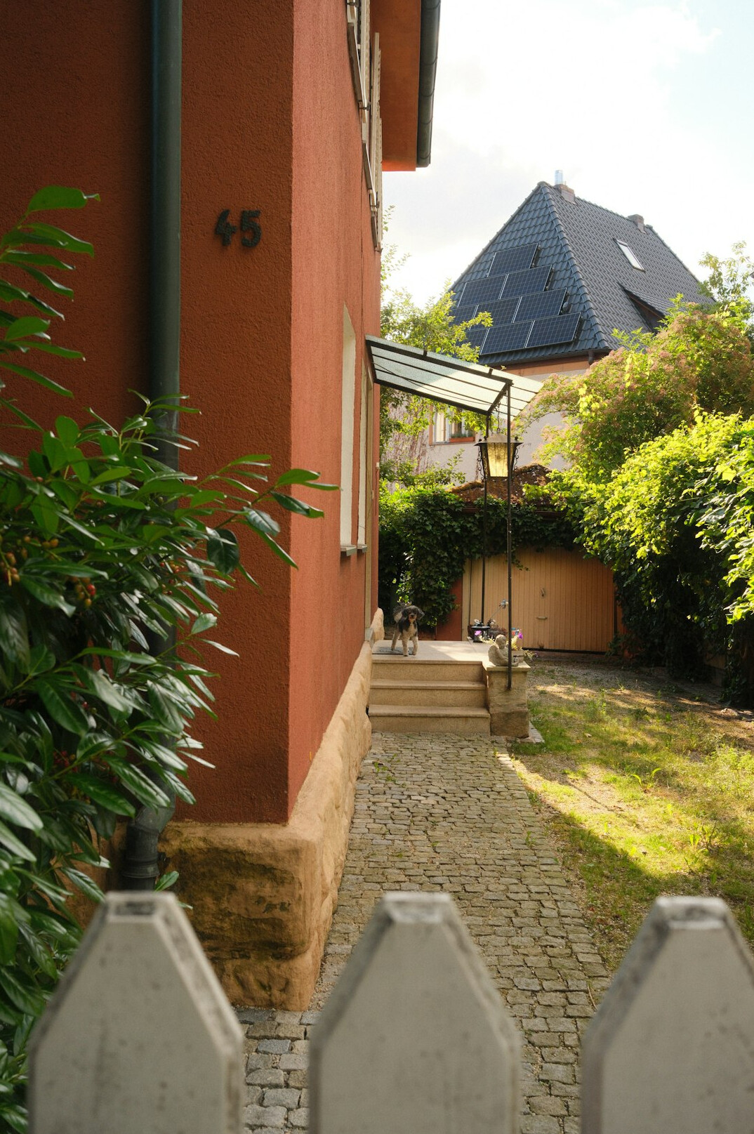 german home with solar panels
