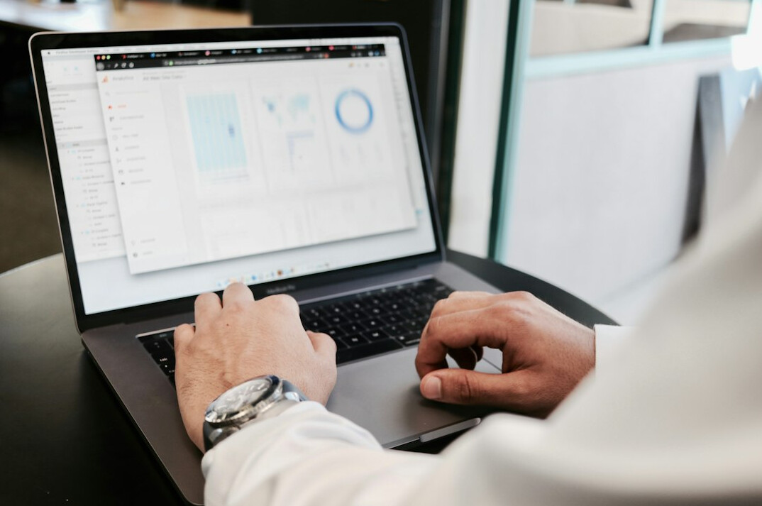 researcher analyzing data