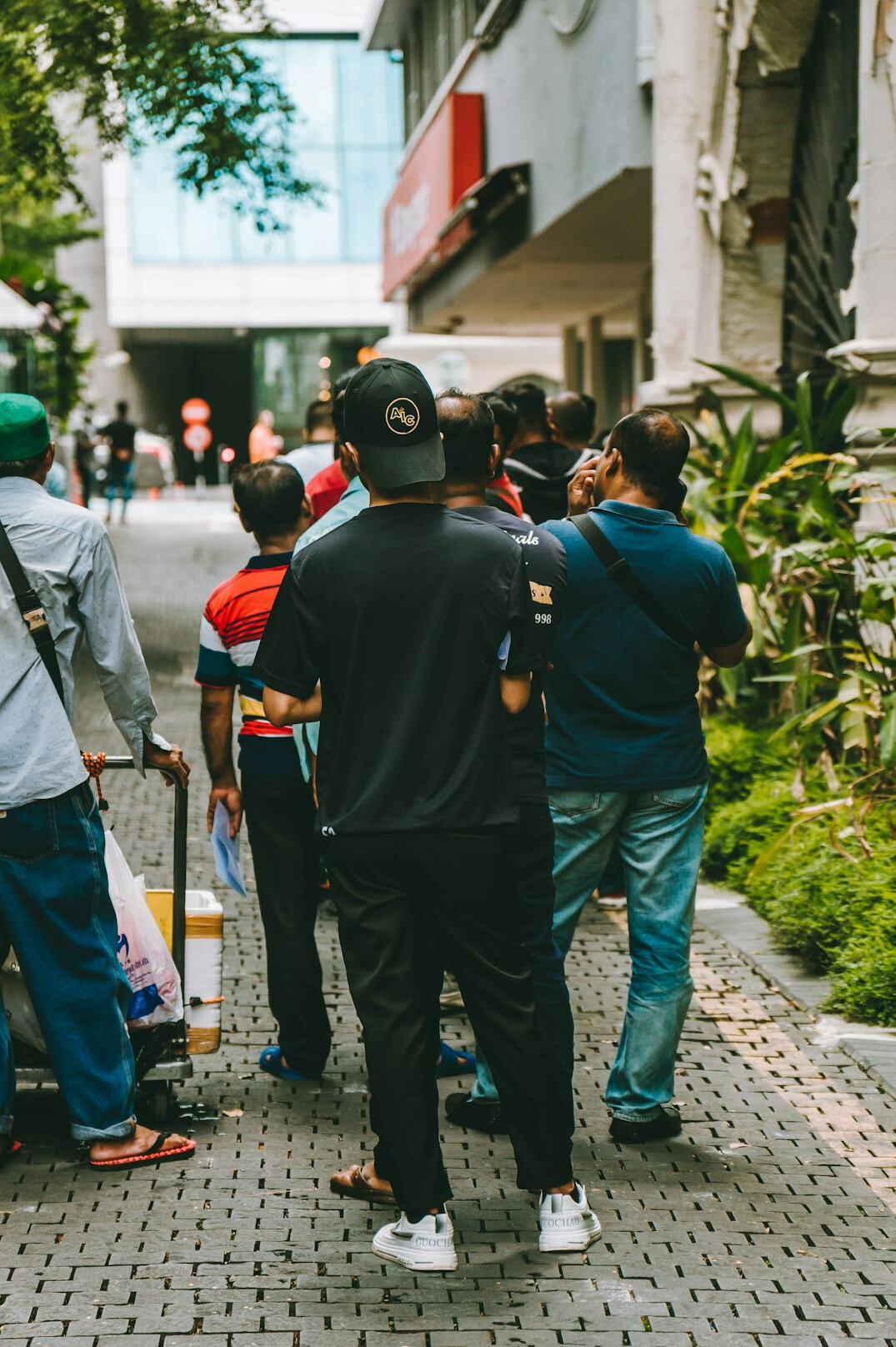 young people marching in street